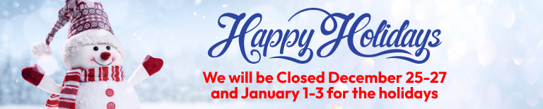 Happy Holidays | We will be closed December 25-27 and January 1-3 | Eurocenter Automotive Ltd